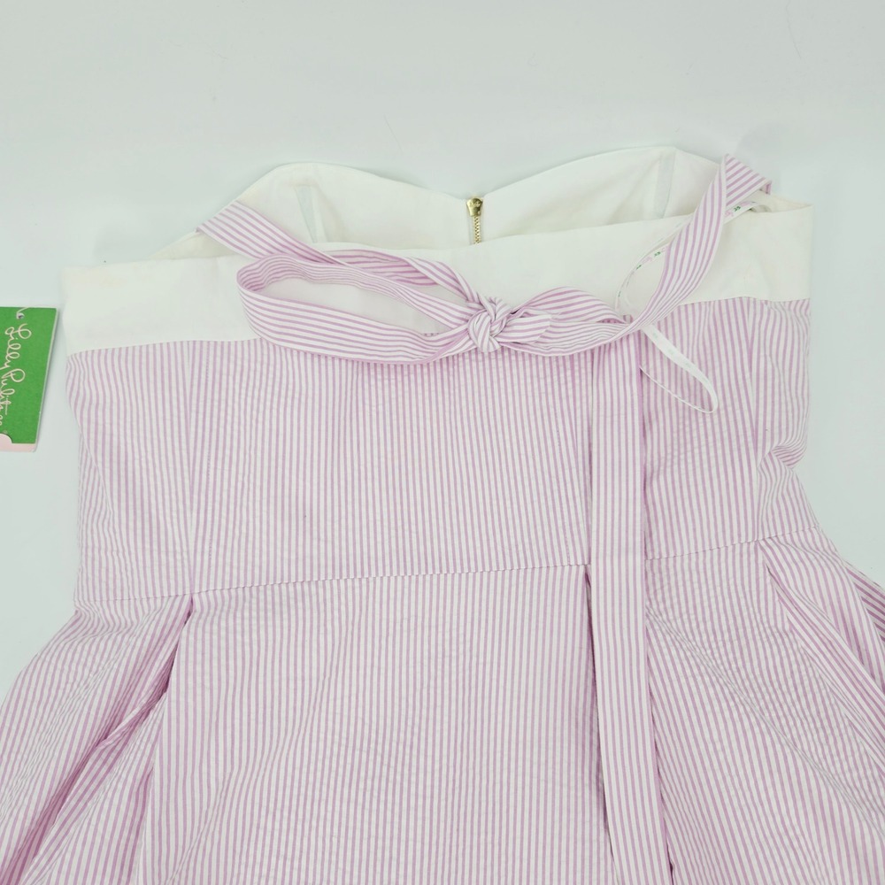 Lilly Pulitzer Marisa Dress Pink Hyacinth Lucky Seersucker NWT 12 Summer Wedding - Picture 6 of 12